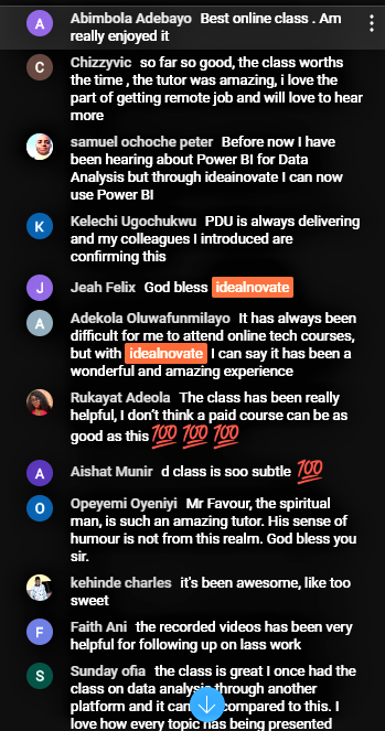 Idealnovate Africa student testimonial