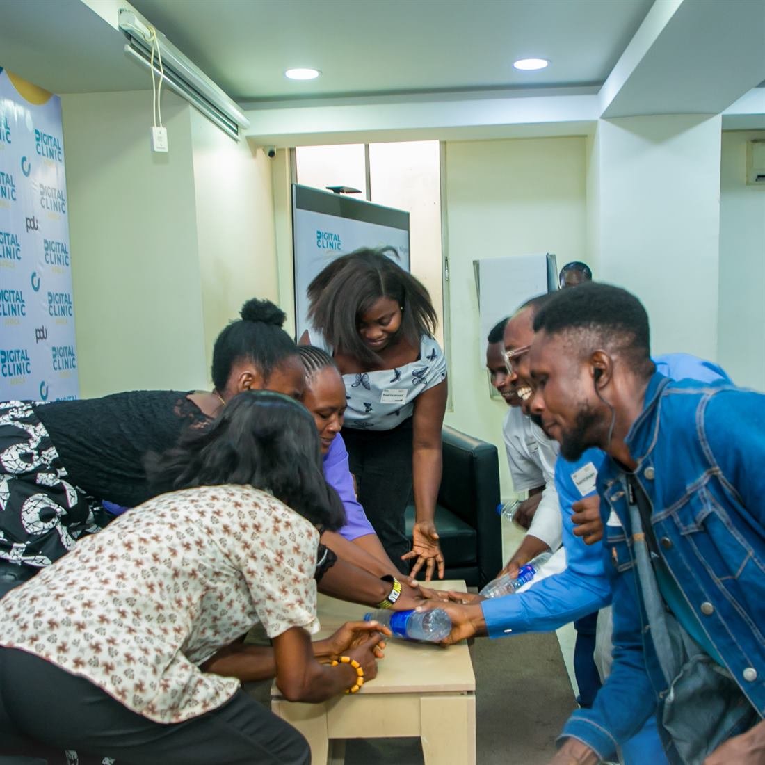 Attendees work together on a hands-on group activity